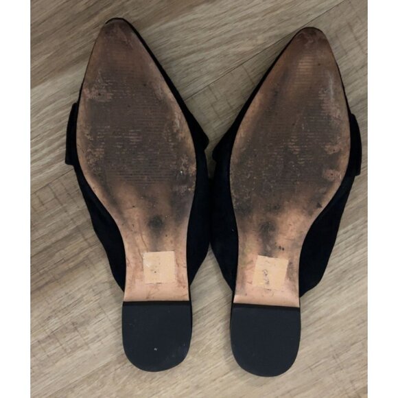 J.Crew faux‎ suede black bow mules Size 8 - Picture 5 of 6
